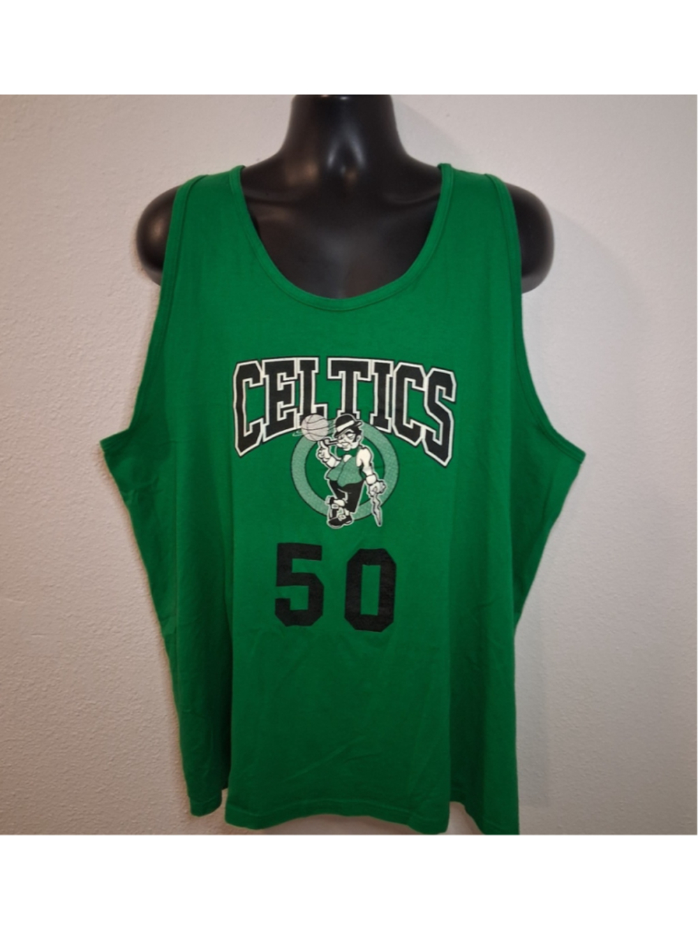 VTG 90s Boston Celtics #50 Adult XXL NBA Tank Top Green Augusta USA